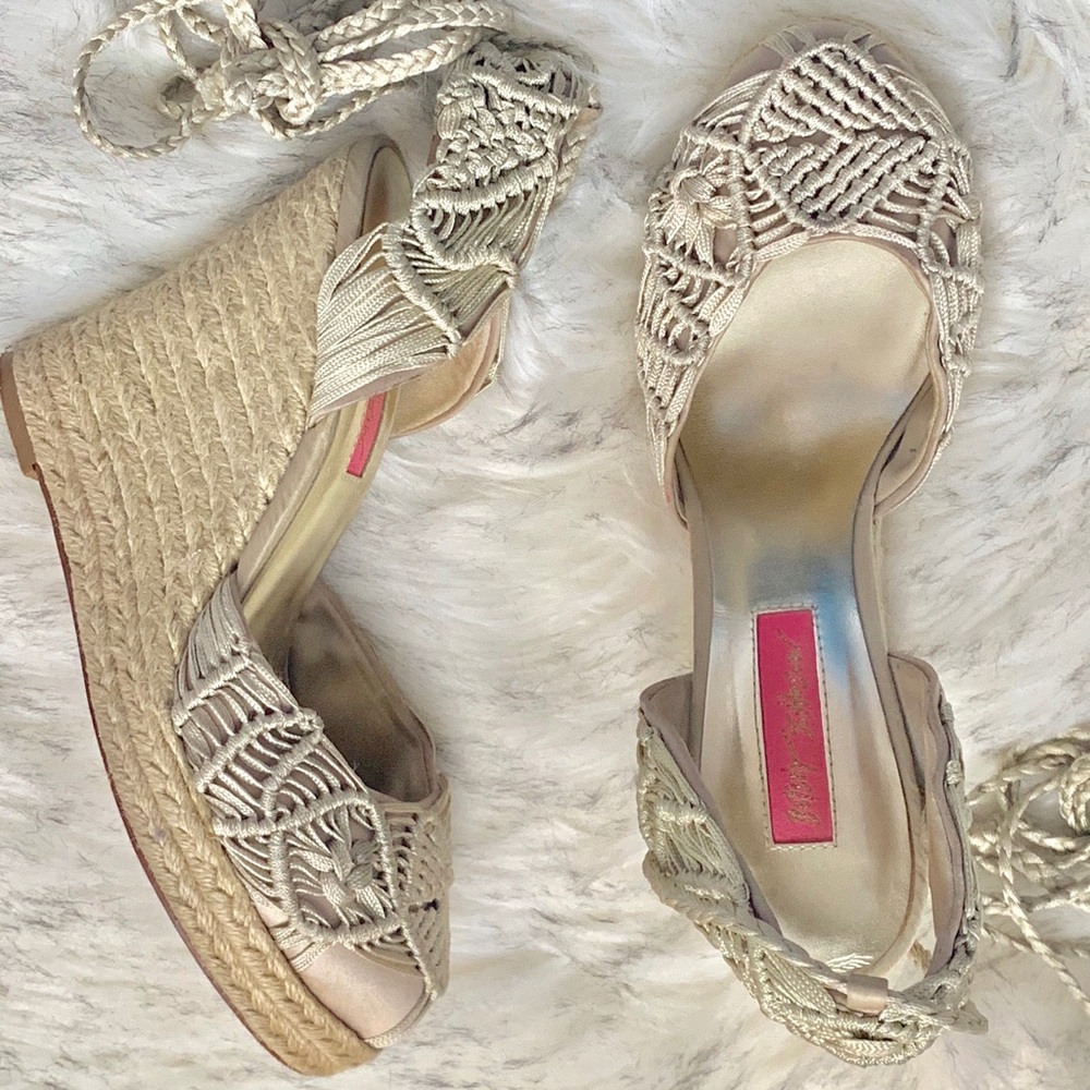 Betsey Johnson Ankle wrap Wedges